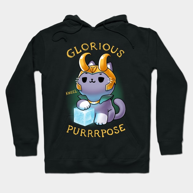 Glorious Purrrpose - Loki cat variant - Kneel Hoodie by BlancaVidal